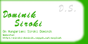 dominik siroki business card